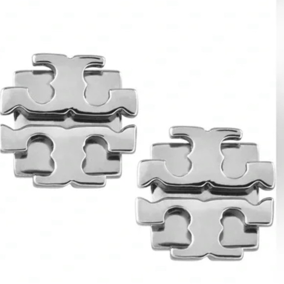 Tory Burch Jewelry - Tory Burch T Logo Stud Earrings Silver